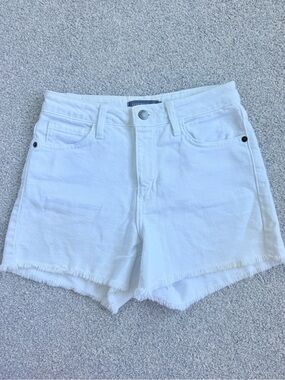 Just USA White Frayed Hem Denim Shorts